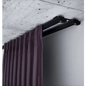 Czarna szyna aluminiowa podwójna kompletna ZS2-300 | 300cm