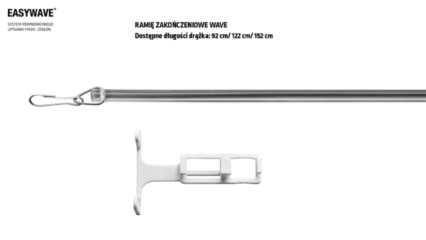 Pręt do przesuwania tkaniny transparentny 122 cm EASYWAVE
