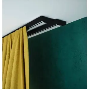 Czarna szyna aluminiowa podwójna kompletna ZD2-300 | 300cm