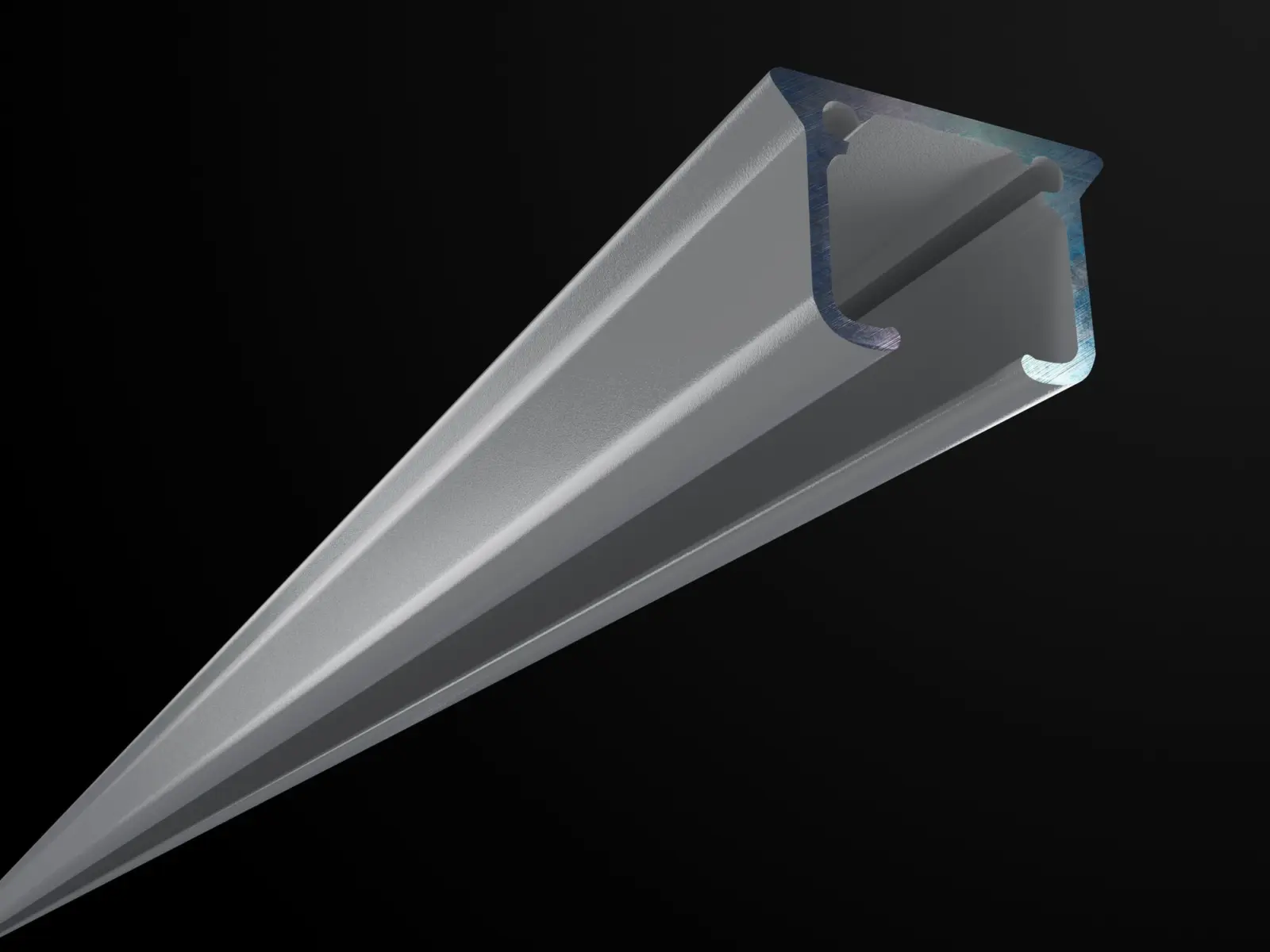 Szara szyna aluminiowa pojedyncza kompletna ZS-200 | 200cm - obrazek 3