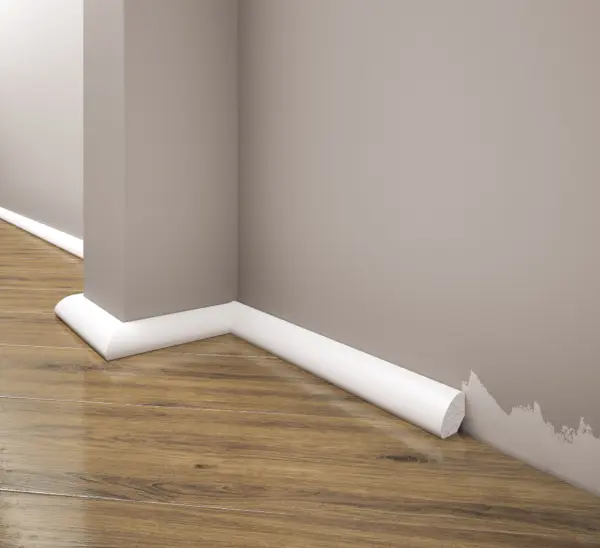 Biała Lakierowana Listwa przypodłogowa, cokół Creativa LPC-12M / 244cm