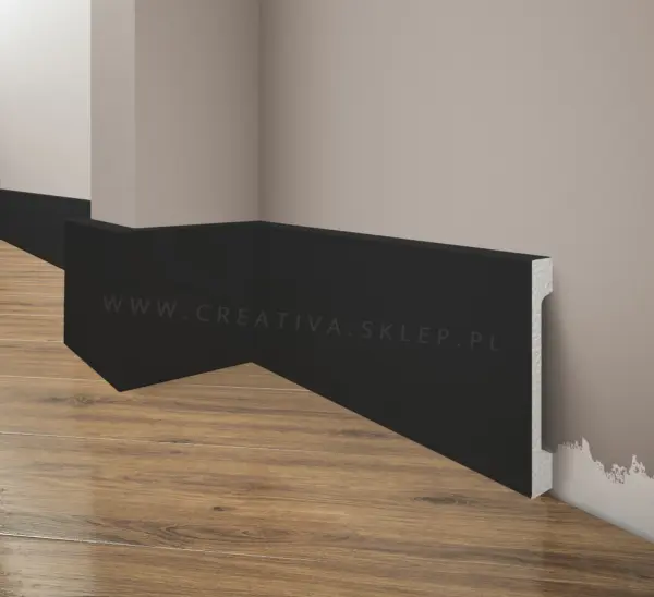 Czarna Listwa przypodłogowa, cokół Creativa LPC-29M kolor RAL9005