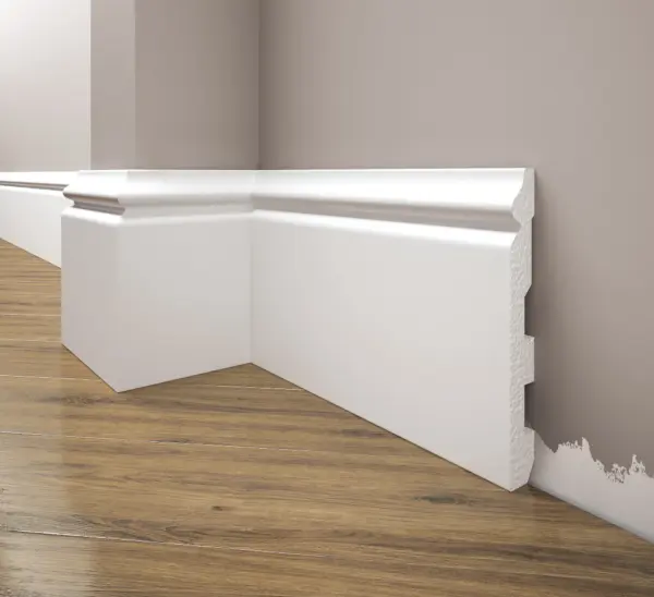 Biała Lakierowana Listwa przypodłogowa, cokół Creativa LPC-24M / 244cm