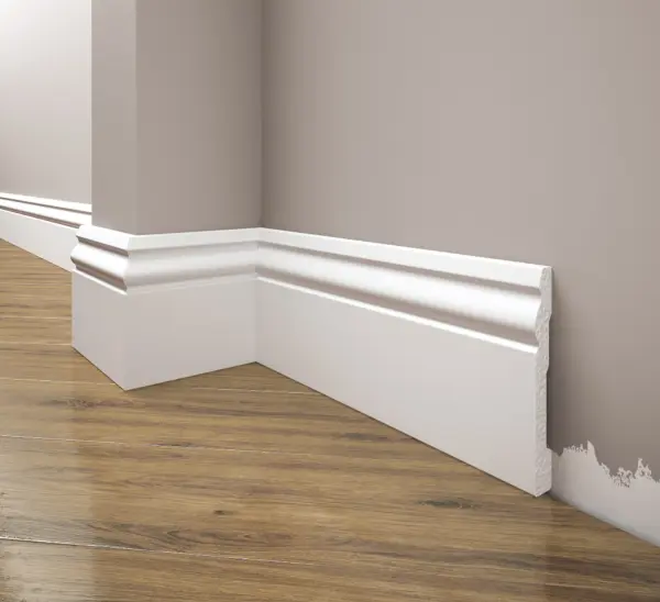 Biała Lakierowana Listwa przypodłogowa, cokół Creativa LPC-08M 244cm