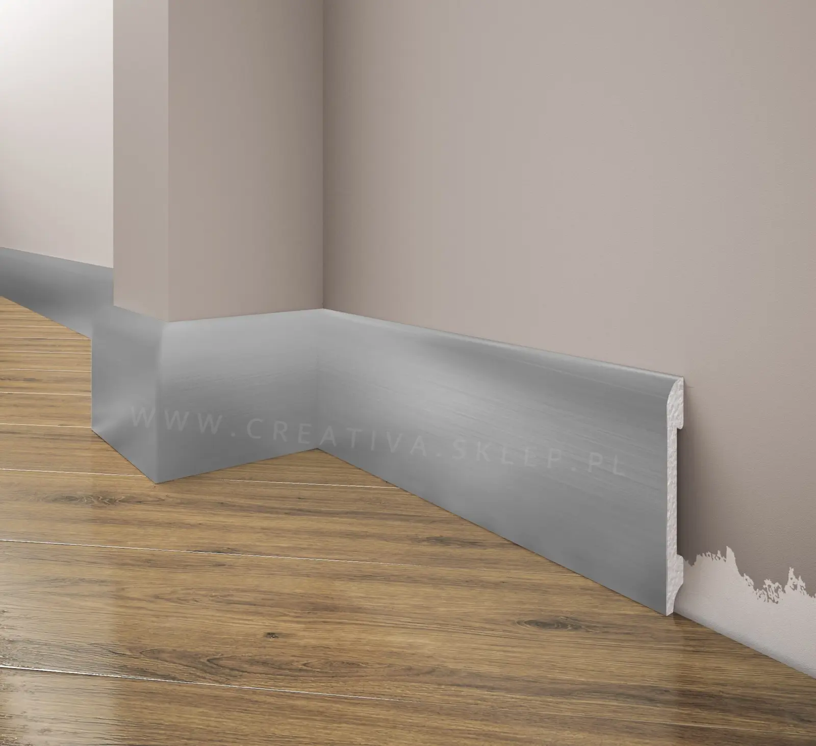 Listwa przypodłogowa, cokół Creativa LPC-11a kolor aluminium 244cm