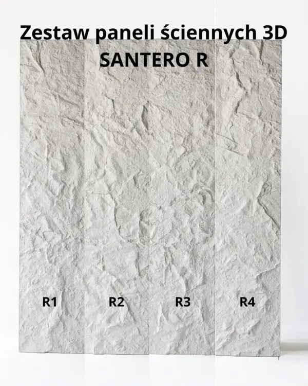 Zestaw paneli ściennych 3D SANTERO – kompozycja R1, R2, R3, R4