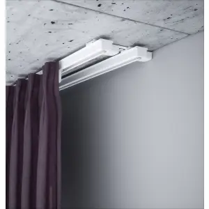 Biała szyna aluminiowa podwójna kompletna ZS2-300 | 300cm