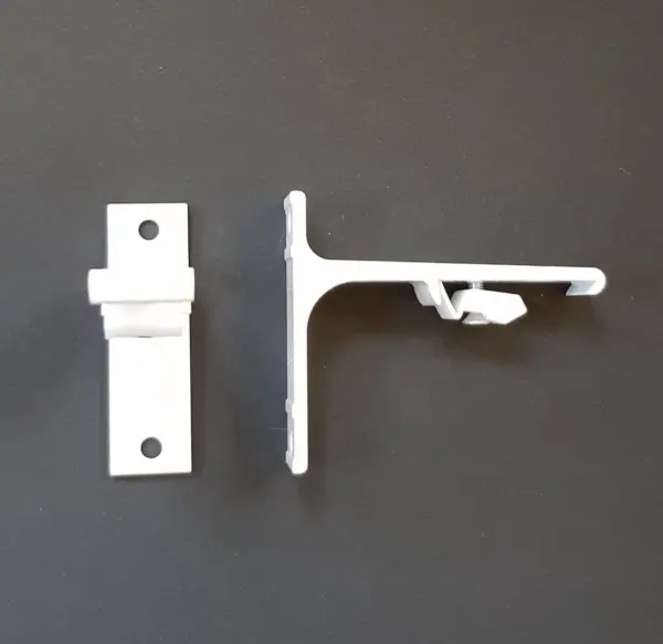 Uchwyt ścienny do szyn aluminiowych pojedynczych biały 7,5cm