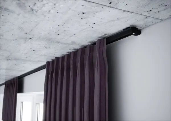 Czarna szyna aluminiowa pojedyncza kompletna ZD-100 | 100cm