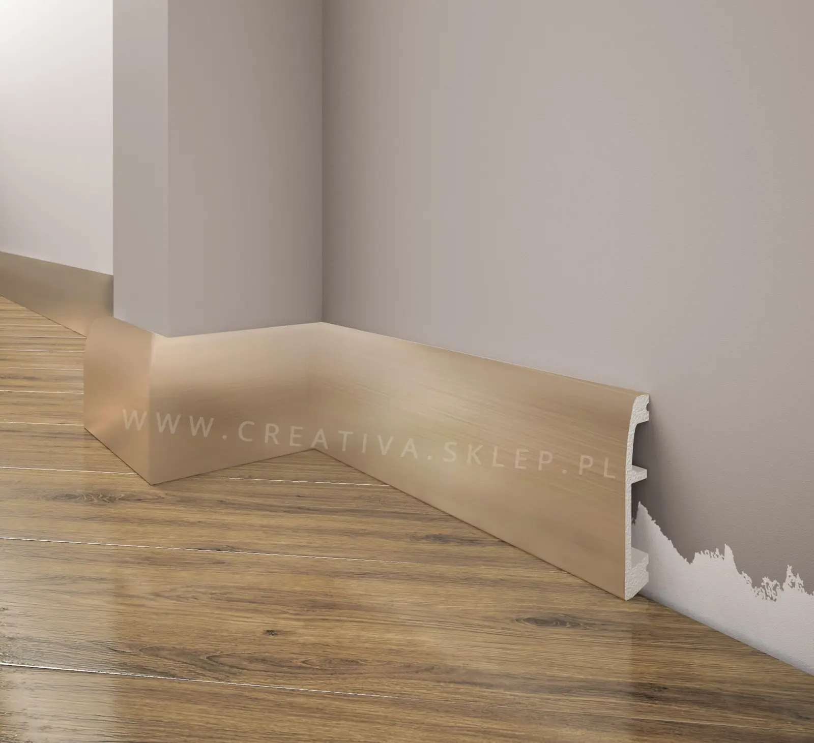 Listwa przypodłogowa, cokół Creativa LPC-06i kolor inox 244cm